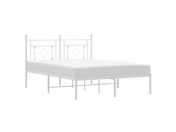 Estrutura de cama com cabeceira VIDAXL metal branco (140x200 cm)