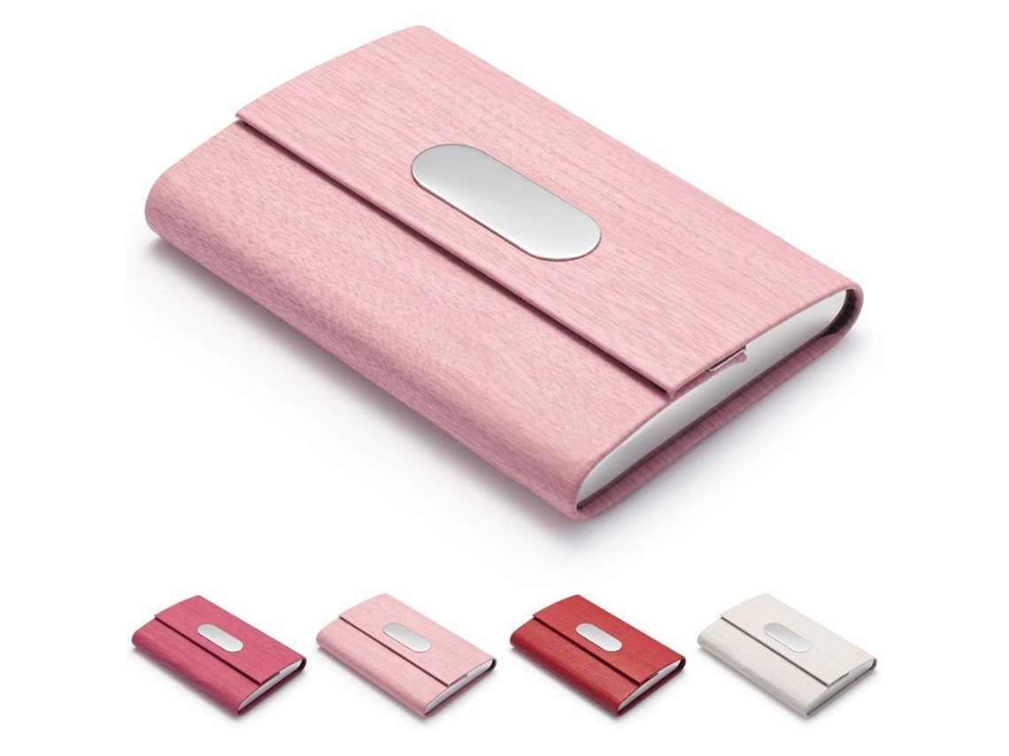 2026 cartera de Tarjetas Pequeña Con Cierre Magnético Y Múltiples Bolsillos para Tarjetas de Identidad Y Negocios (rosa)