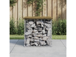 Vidaxl Banco De Jardim C/ Design Gabião 43x44x42 Cm Pinho Impregnado