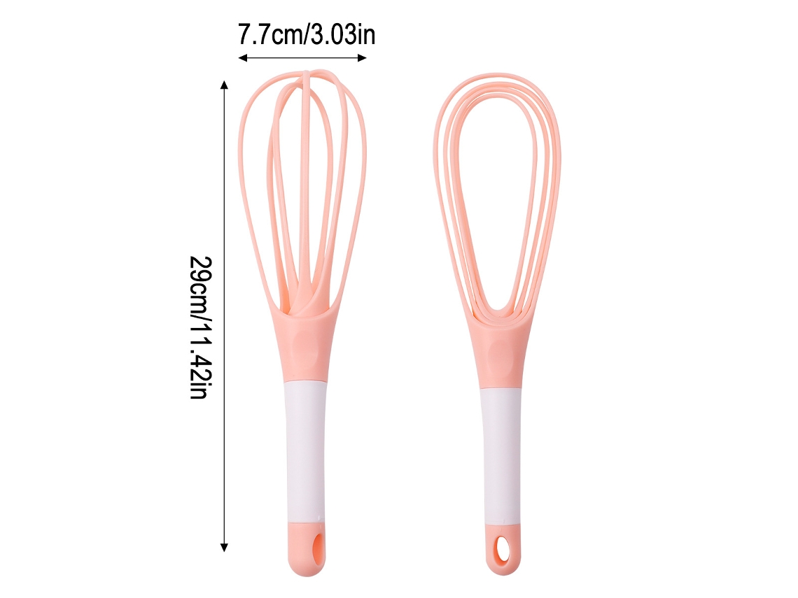Batedor De Ovos De Silicone - Rosa, Antiaderente, Leve E Durável, Para Misturar Na Cozinha