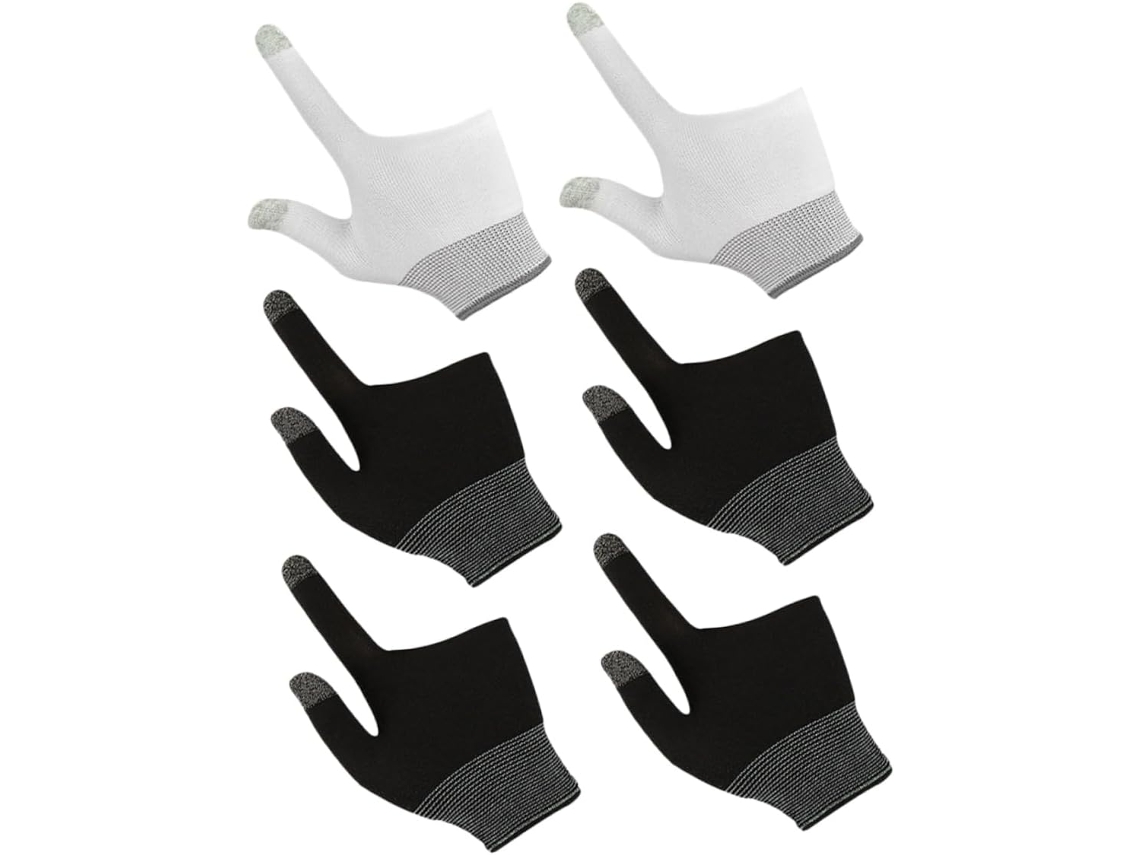 Nuobesty 3-pares De Dedeiras Sensíveis Para Jogos Em Dispositivos Móveis, Dedeiras De Dois Dedos Respiráveis E