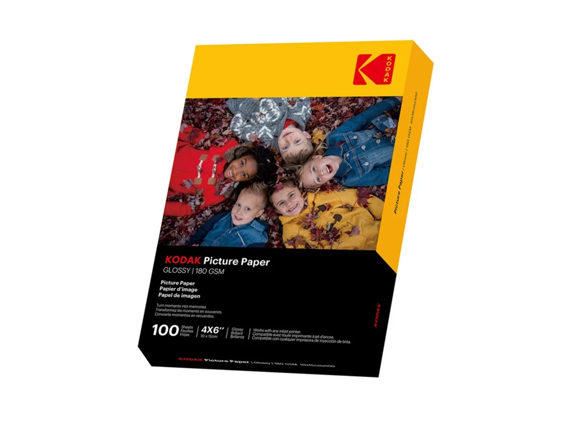 KODAK Picture Brillante 10 X 15 cm 180 G/M² Blanco Paquete 100 Hojas
