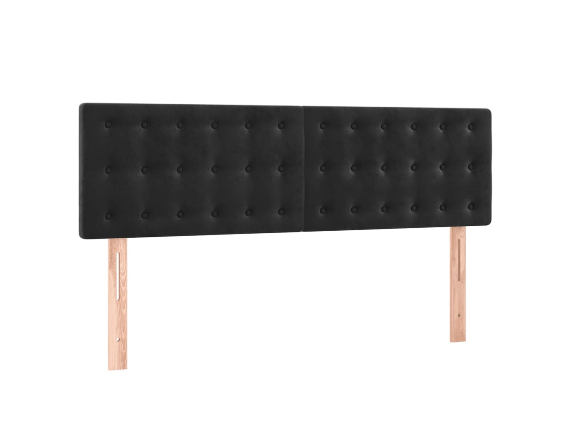 Cabeceira de Cama 2 Pcs Veludo 72x5x78/88 Cm Preto MAISON EXCLUSIVE