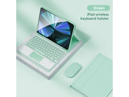 Capa Com Teclado E Mouse Sem Fio Para Ipad 10.9 , Protetora De Pu Aba (verde) (2022) Tuotuo (2022)