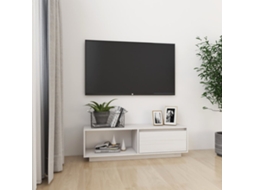 Móvel De Tv 110x30x33,5 Cm Madeira De Pinho Maciça Branco Dkd Home Decor