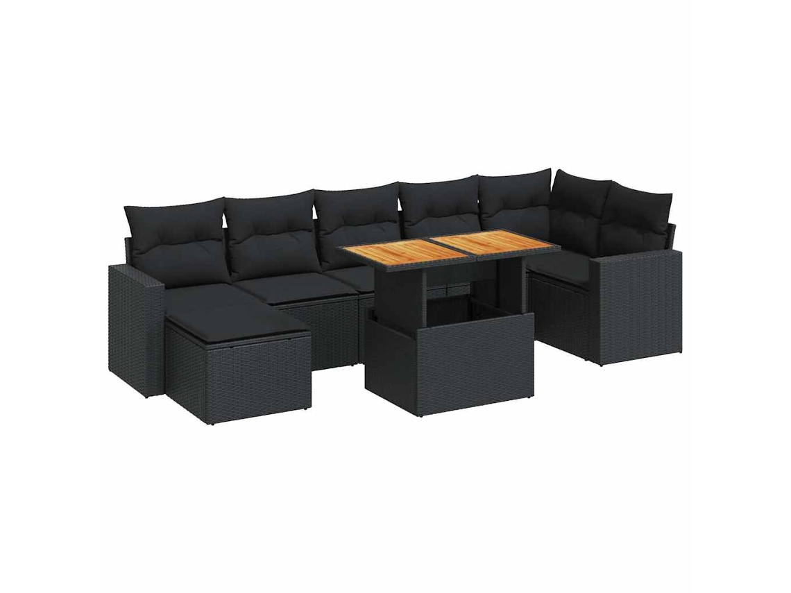 Garden Sofa Set, Garden Sofa Sets Vidaxl Preto Rattan / Vime (n/a)