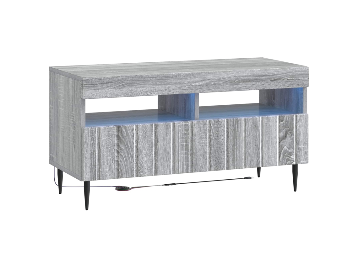 Vidaxl Gabinete De Tv Led Sonoma Cinzento Derivados De Madeira