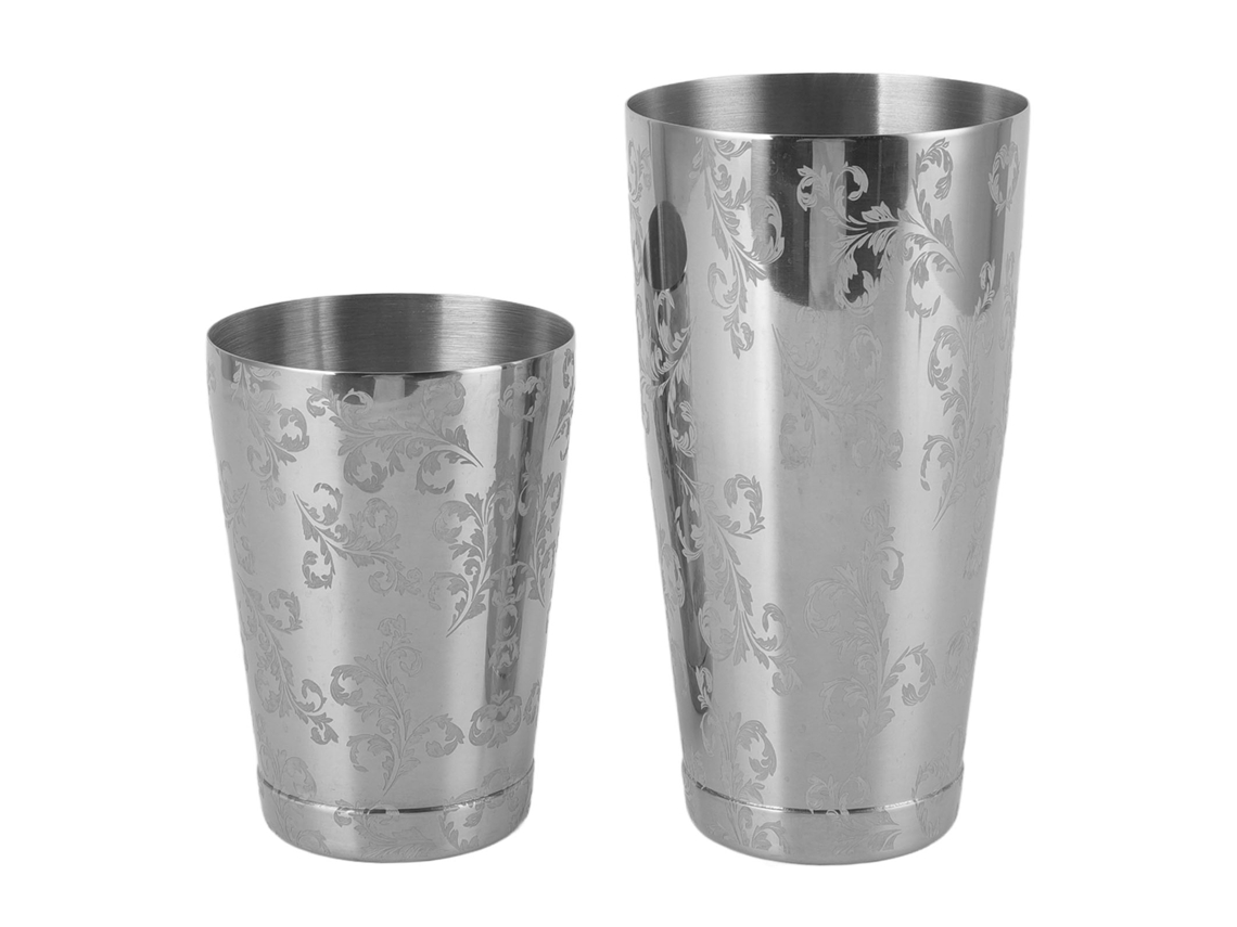 Coqueteleira de Aço Inox Gravada Martini Boston com 2 Acessórios | S/MARCA