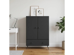 Vidaxl Buffet Com Gaveta Preto 66 X 34,5 X 95 Cm Derivados De Madeira