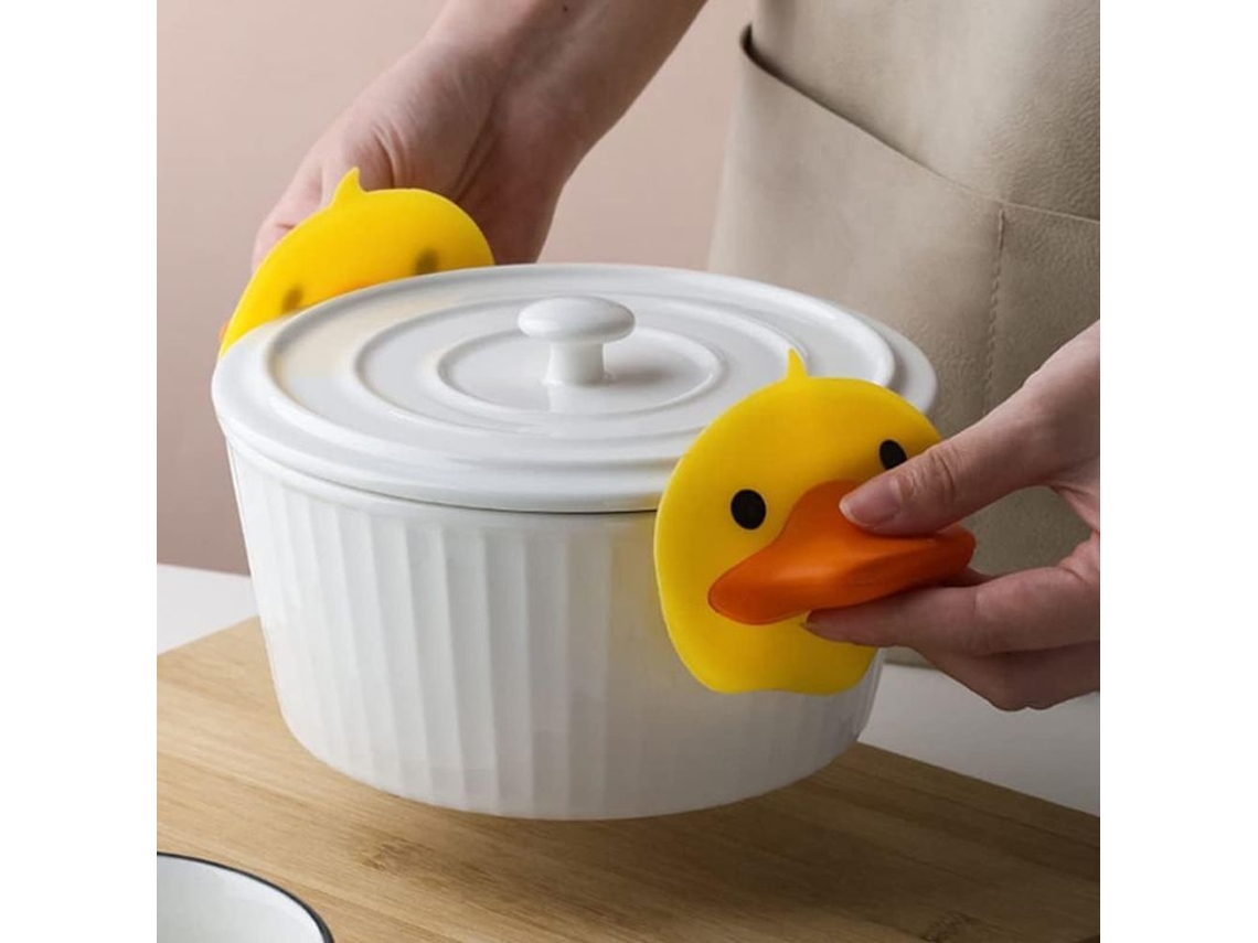 2026 luvas Anti calor com Padrão de Pato Bonito para Cozinhar, Assar e Manipular Panelas Resistentes Ao Calor 2 Pares