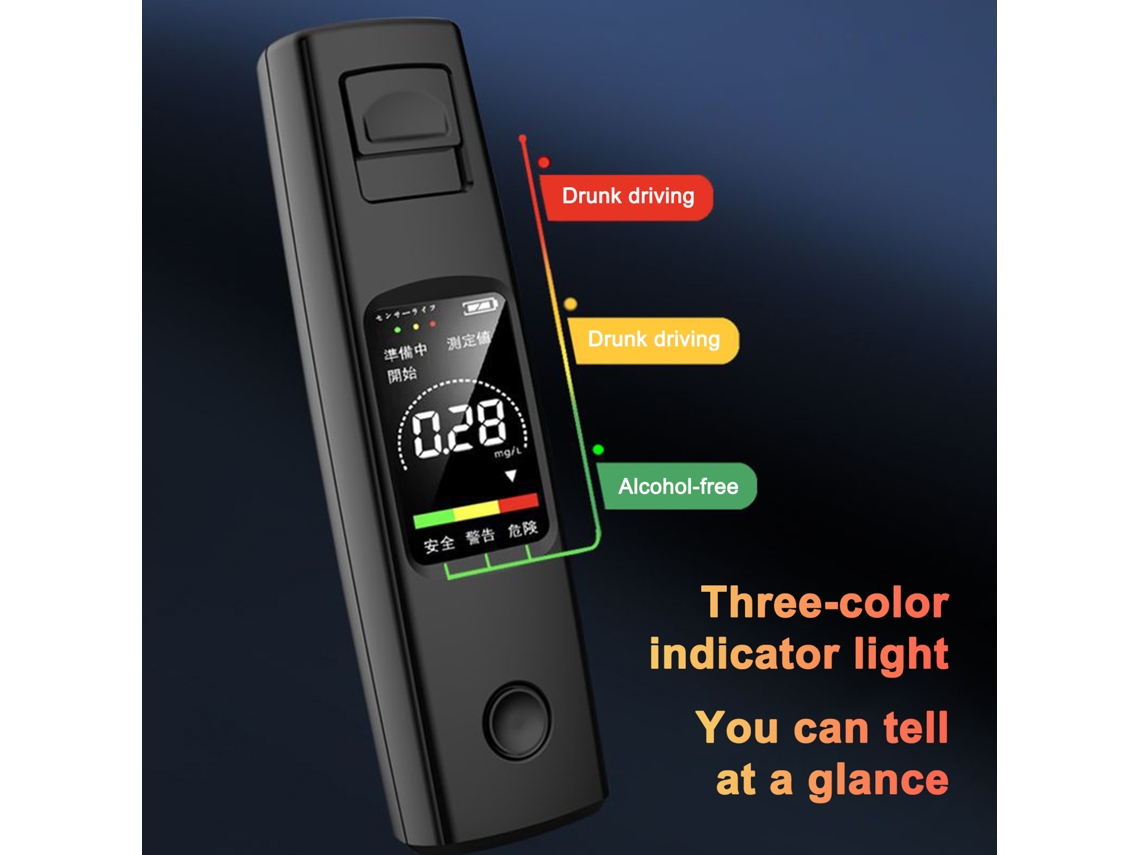 Testador De Álcool Portátil Sem Toque Detector Digital Com Alerta Audível Precisão Alta Para Carro