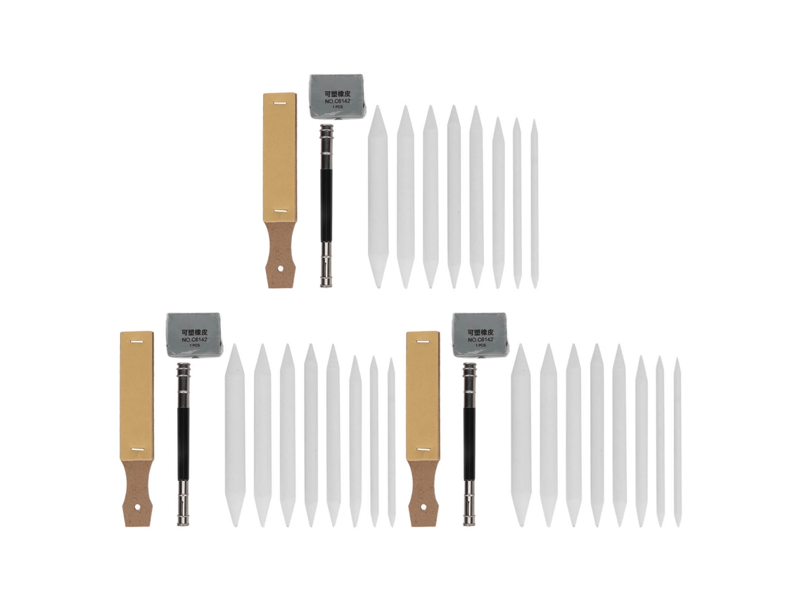 3 Conjuntos de Blending Stumps Tortillions, Ferramentas de Sombreado para Desenho, Artistas e Estudantes, Lápis de Carvão