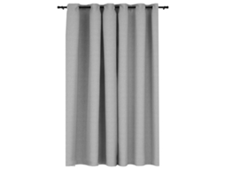 Maison Exclusive - Cortina Opaca Aspeto De Linho Com Ilhós 290x245 Cm Cinzento