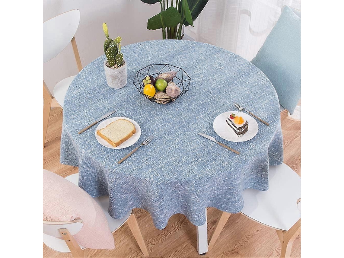 Toalha De Mesa De Algodão E Linho, Toalha De Mesa Redonda Idílica Em Estilo Nórdico Para O Restaurante Da Sua Casa