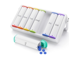 Organizador Semanal de Comprimidos CHRUI 7 Dias Am Pm com Pegador Sem Bpa (branco)