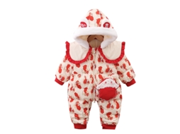 Roupas de Natal Coelho Pequeno Macacão de Inverno Engrossado Macacão Infantil 66Cm