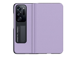 (roxo Oppo Find N) Capa Protetora Dobrável Ultrafina Em Couro Genuíno Com Suporte.