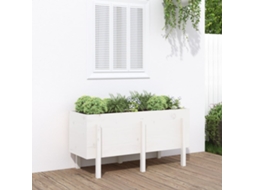 Vidaxl Canteiro Elevado De Jardim 121x50x57 Cm Pinho Maciço Branco