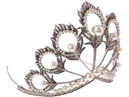Coroa De Casamento E Acessório Floral Com Pérolas Artificiais Para Festas, Aniversários E Eventos.