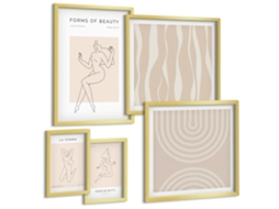 Conjunto De Pinturas Formas Minimalistas De Beleza Espelharte (5 Peças)