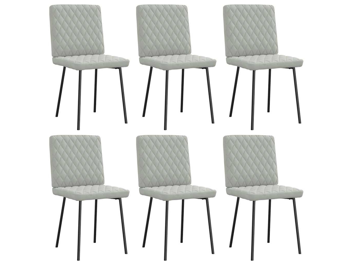 Vidaxl Cadeiras De Jantar 6 Pcs Veludo Cinzento-claro