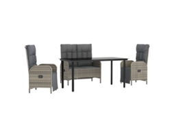 Garden Dining Set, Garden Dining Sets Vidaxl Cinzeto Rattan / Vime (mesa Com 160 Cm De Comprimento)