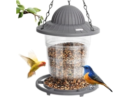 Comedero Para Aves Silvestres Colgante Exterior, 520ml Antiratas Con Rotación Segura Y Diseño Gótico