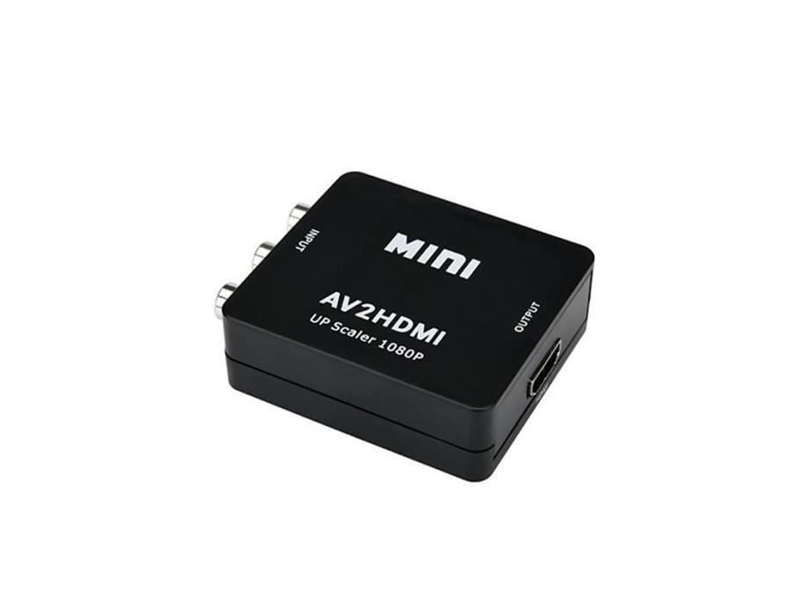 Adaptador Conversor Mini Rca Av para Hdmi, Conversor Composto Av para Hdmi para Hdtv 1080p Portátil Exterior Viagem Compacta Wifi Noturna STELASPLEN