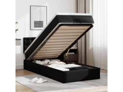 Vidaxl Estrutura De Cama Otomana Com Colchão 80x200 Cm Preta