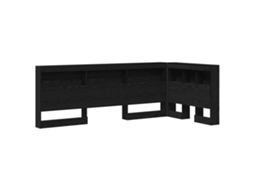 Conjunto 1 Cabeceira De Armazenamento Vidaxl Preto Madeira De Pinho Maciça (80 Cm)