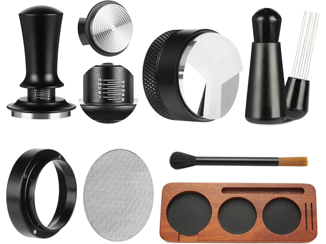 Conjunto Acessórios Barista 54mm, Compactador, Distribuidor Café Expresso