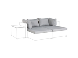 Conjunto De Capas Para Almofadas De Exterior Beliani Noto De Poliéster Cinzento 86x66x9