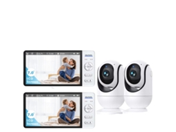 Câmera de Monitoramento para Bebê, Tela de 7 Polegadas, Ptz, Zoom AQUAFORGE