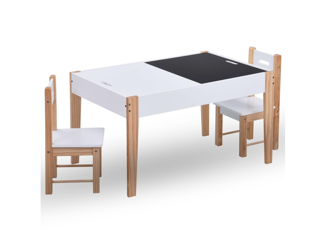 Mesa com Quadro e Cadeiras MAISON EXCLUSIVE (3 peças) em Preto e Branco