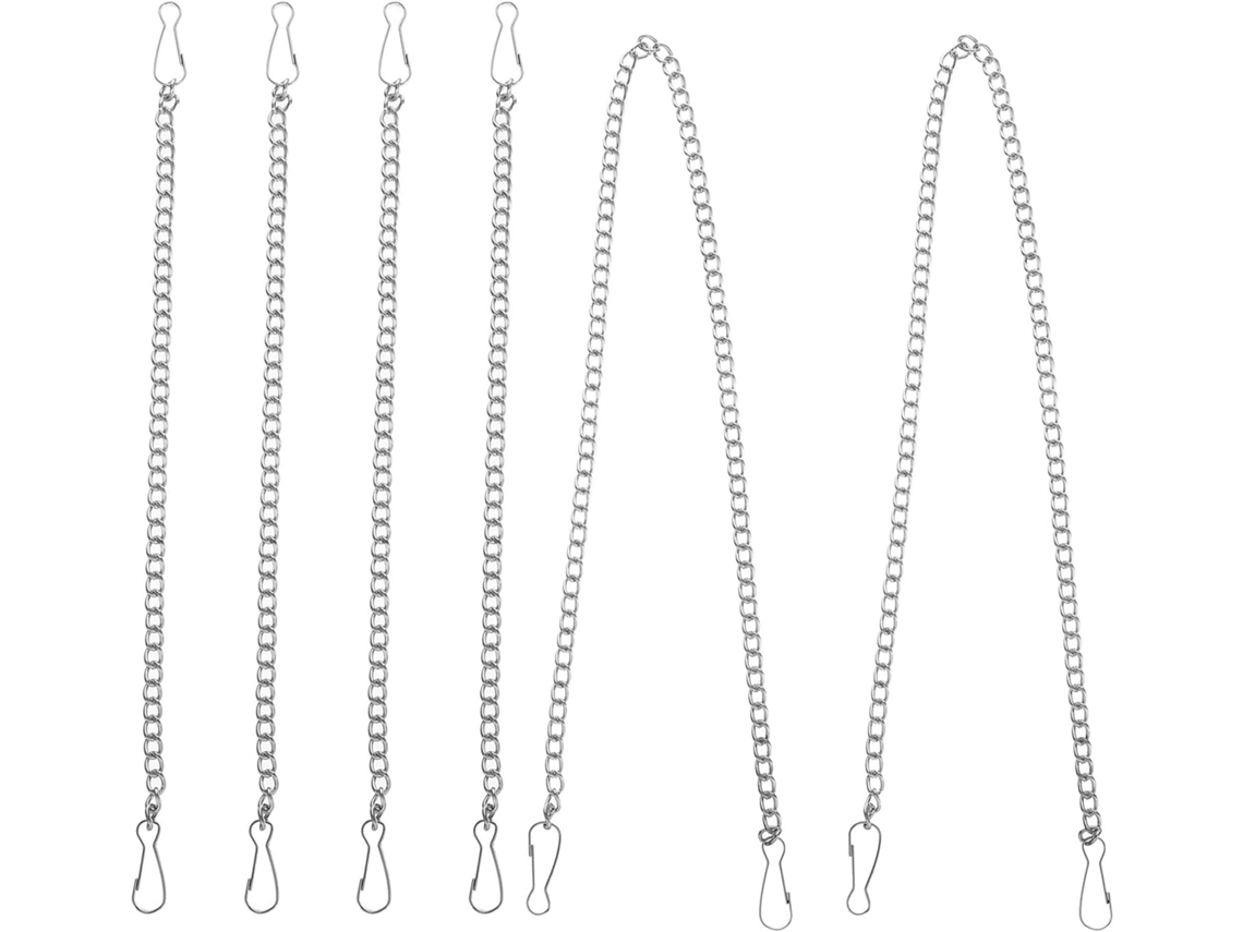 Conjunto De 6 Correntes De Ferro Prateadas Para Pendurar, Com Opções De Comprimento Ajustável.