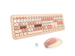 Conjunto Combinado De Teclado E Mouse Bluetooth, Portátil, Sem Fio, Design Retrô, Teclados E Teclados Numéricos Everley891