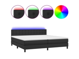 Box Spring Bed, Box Spring Beds Vidaxl Preto Couro Artificial (200 X 200 Cm)