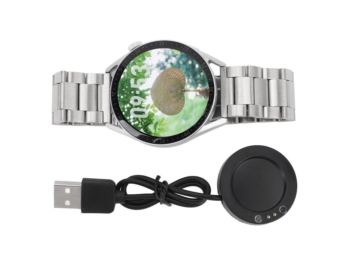 Relógio Inteligente Com Tela Touch Completa Contador De Passos Monitor De Sono Modos Esportivos Aço Prata