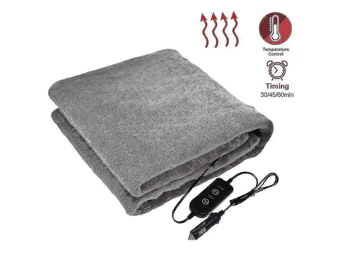 Cobertor Elétrico Natalino De Flanela Cinza, Tamanho Grande 145100cm, Com Controle De Temperatura E Temporizador, 12v. Olysi Shop