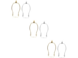 Conjunto De 6 Peças De Suportes Para Lâmpadas Em Liga Cromada, Ideais Para Abajures E Armações.