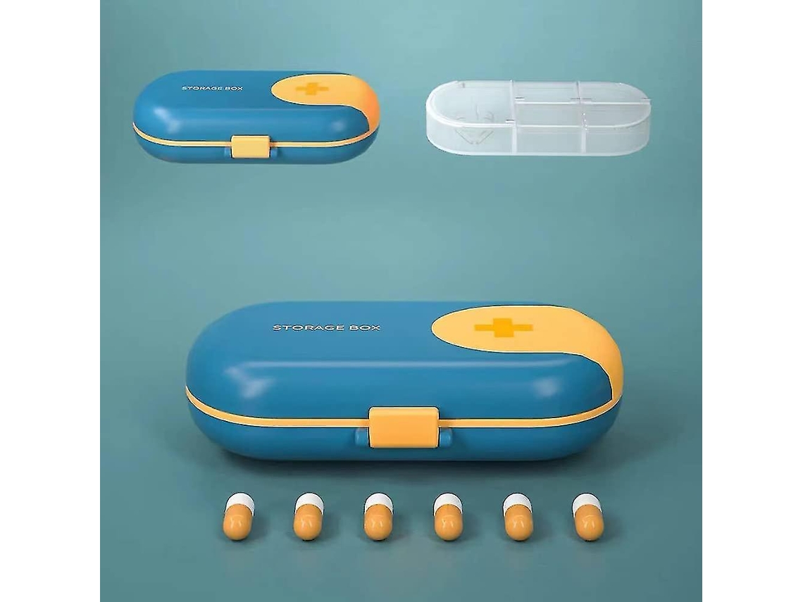 Caixa De Comprimidos Portátil Plástico Com 4 Compartimentos E Tampa, À Prova Dágua, Ideal Para Organizar Seus Medicamentos. Aquaforge