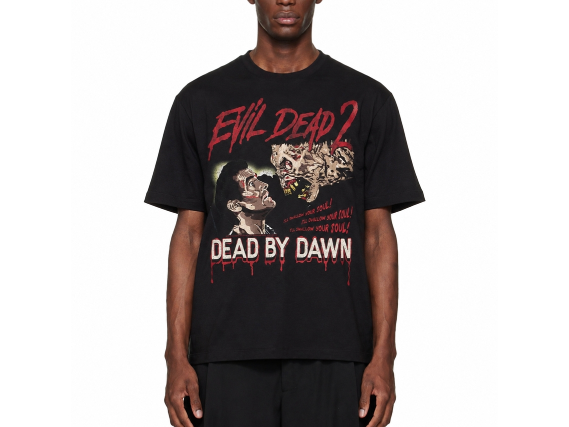 Rockinstone Evil Dead Ill Swallow Your Soul Black Adult T-shirt Size:xl