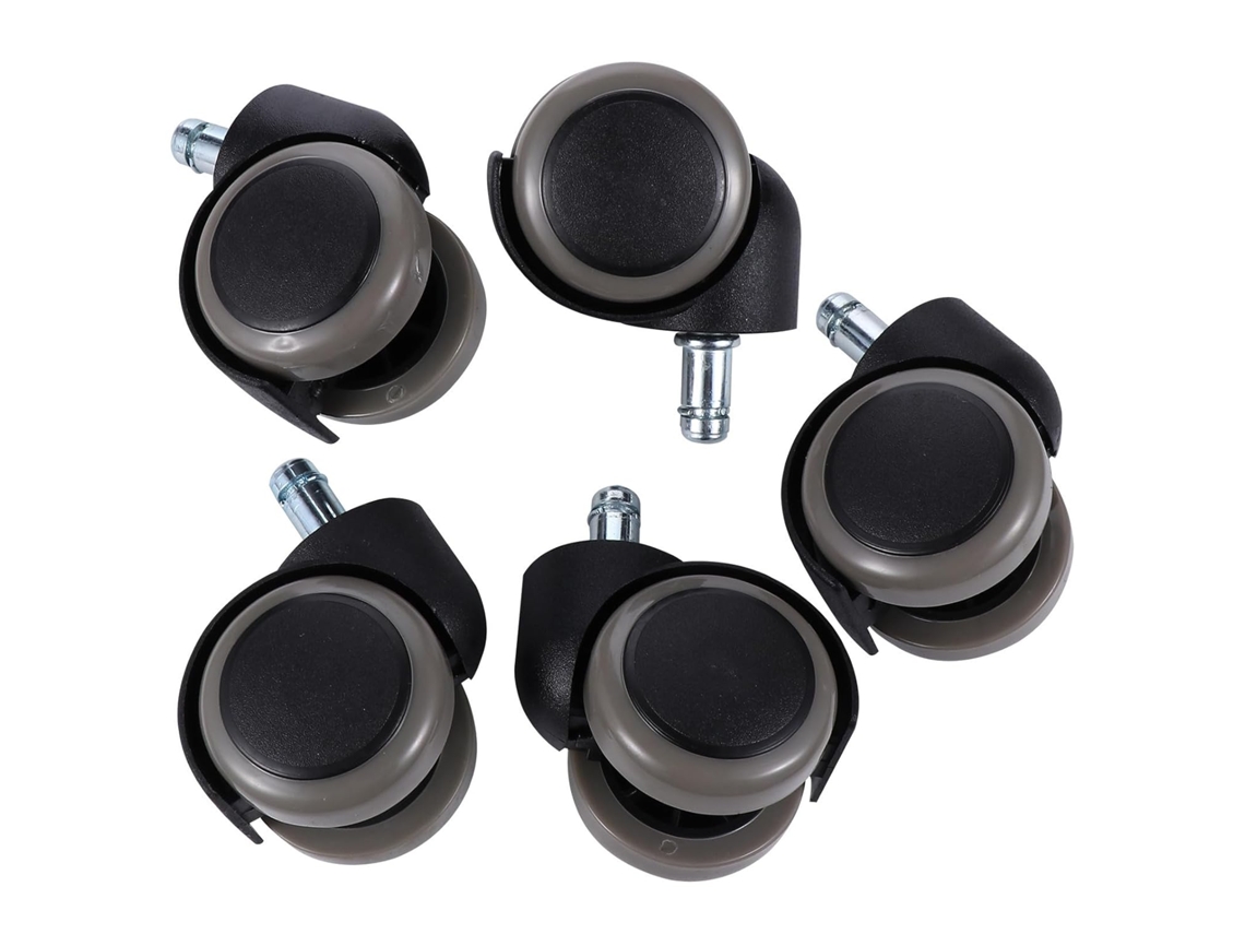 Conjunto De 5 Rodízios Giratórios Silenciosos De Nylon Para Cadeira De Escritório