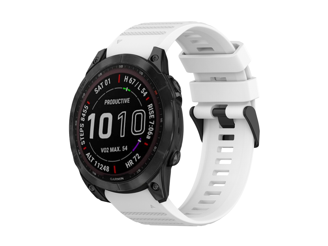 Bracelete de Smartwatch para Garmin Fenix 7 Solar 22mm de silicone com textura horizontal com ferramenta de remoção (branca)
