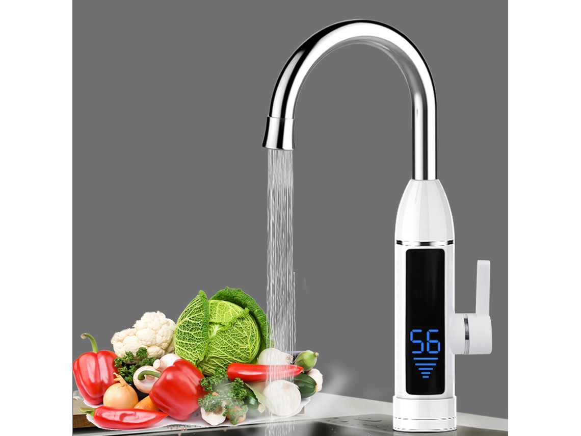 Torneira Elétrica de Água Quente Instantânea com Display LCD e Proteção Contra Choque