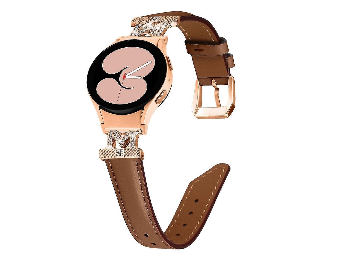 Pulseira De Couro Sarjado Em Formato De D Com A Letra M Para Samsung Galaxy Watch 6/6 Classic