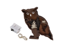 Lâmpada De Carving 3d Em Madeira Decorativa Com Led