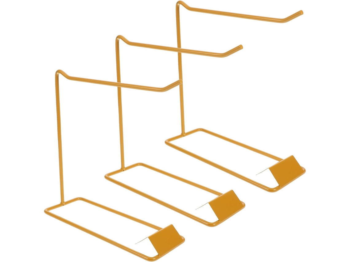 Suporte Para Exibição De Nail Art Em Ferro Dourado, Composto Por 3 Peças, Com Compartimentos Para Cartões.