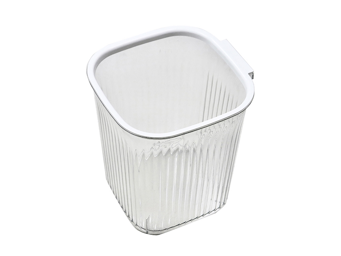 Lixeira quadrada transparente de plástico espessado com grande capacidade para quarto e sala