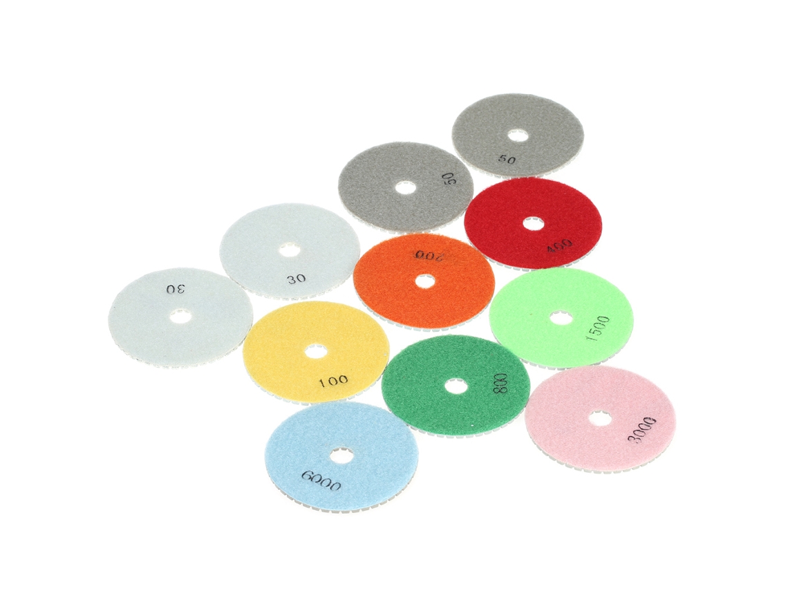 Laxiscreed Jogo De 11 Discos De Polimento De Diamante De 4 Polegadas Para Granito, Mármore E Cerâmica